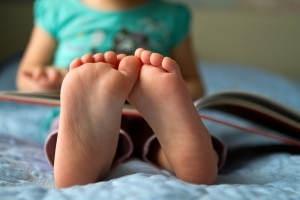Close-up Little Girls Bare Feet